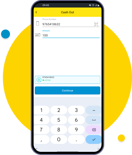 Enter customer’s phone number, amount and note optionally
