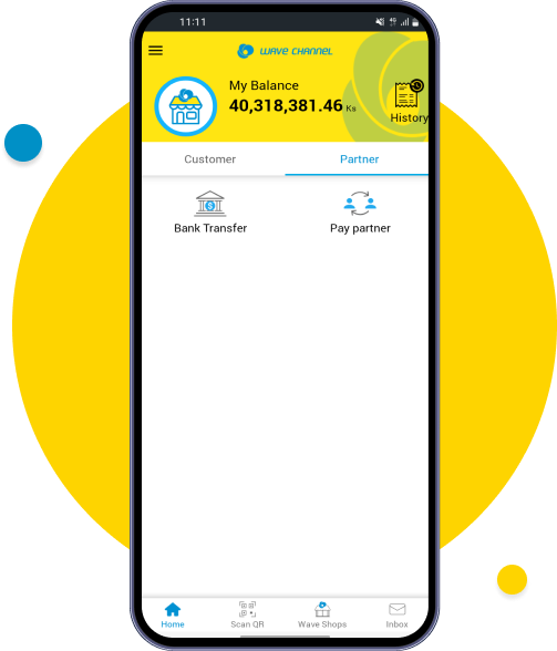 Launch Channel App and Choose Bank Transfer from Partner
