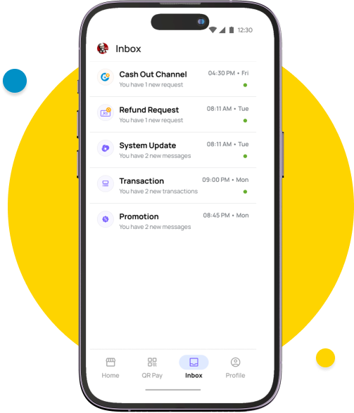 The notification will be received under Inbox