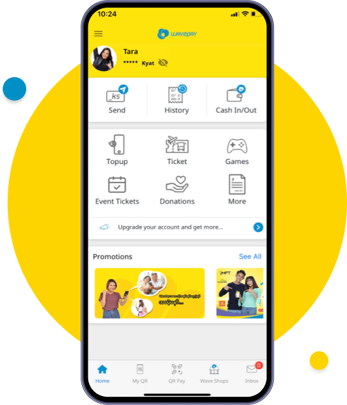 Launch the WavePay app and tap “More” on the main page.
