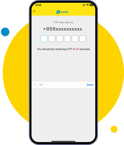 Enter the 6-digit OTP you receive via SMS on your registered phone number.