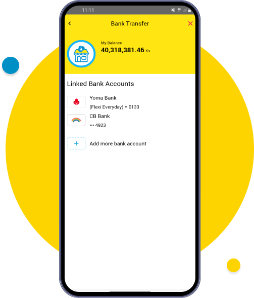 Select a bank that 
you prefer to transfer