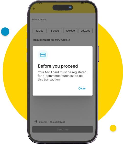 Tap on “Okay” to acknowledge the MPU Card e-commerce registration