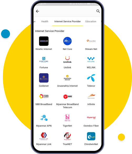 Find and choose the service that you would like to make a payment for.