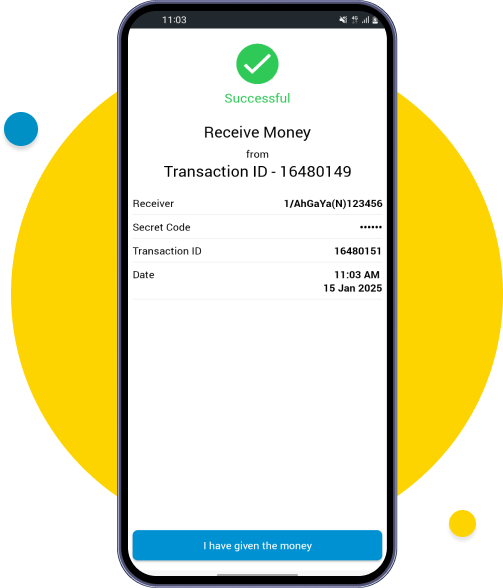 Provide the cash to cutomer after the transaction is successful
