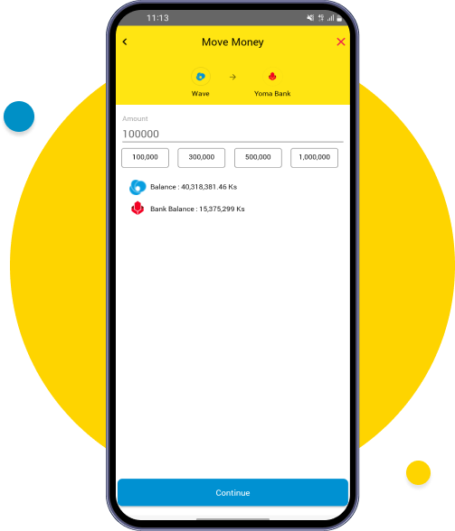 Enter Amount or select the predefined amount and tap continue
