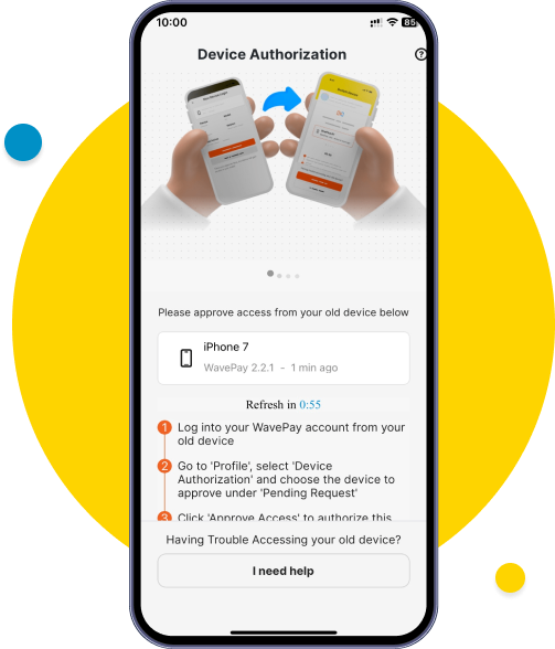You will see a page requesting access from your new phone to your old phone.