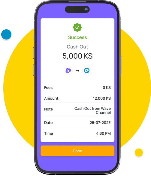 Cash out processes at the agent is now complete.