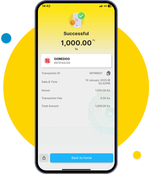 Check the transaction successes screen