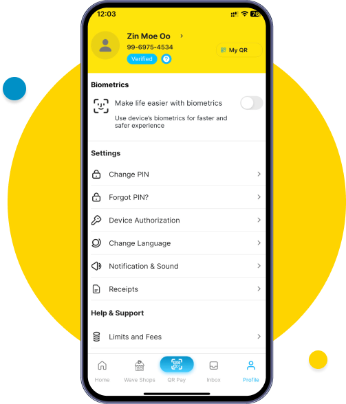 On your old device, open the Wave app and navigate to the Profile section. Then click on “Device Authorization”.