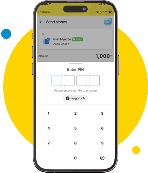 Type the 4-digit PIN of your WavePay account.