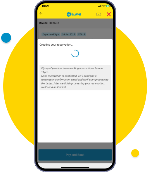 To make the purchase with WavePay, tap “Continue.”