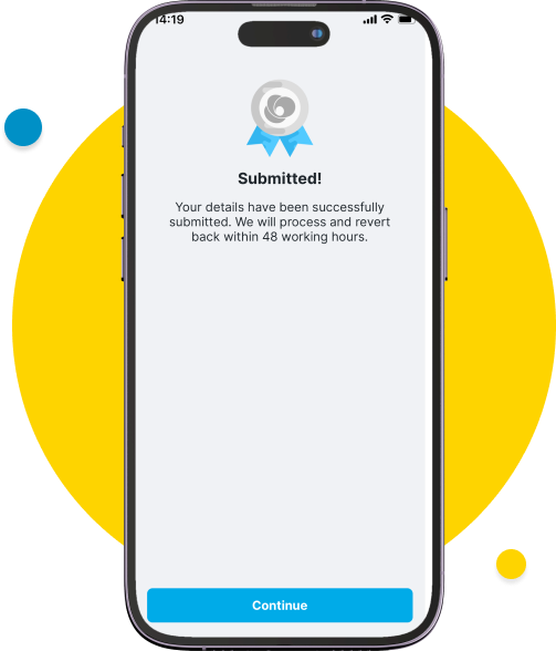 After submitting your basic information, click “Continue”.