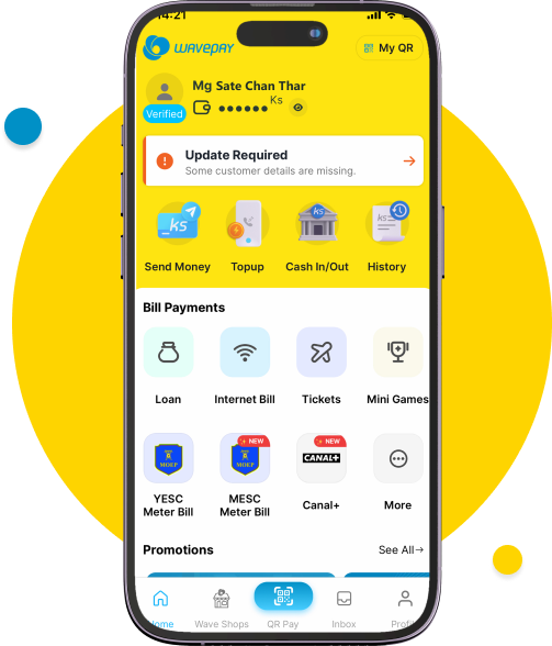 You need to take a photo of your face for identity card verification and face recognition. Tab “Update Required” to take the photo.​