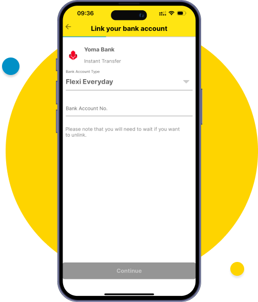 Select “Flexi Everyday Account” under “Type of Account” and input account number. Then, tap “Continue”