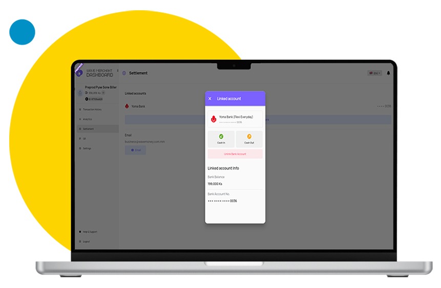  Click the Cash In/Cash Out settlement for your preference. 