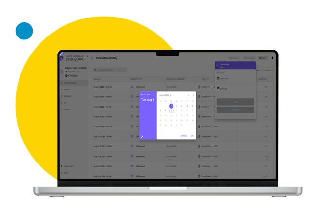 Choose the end date to define your date range.