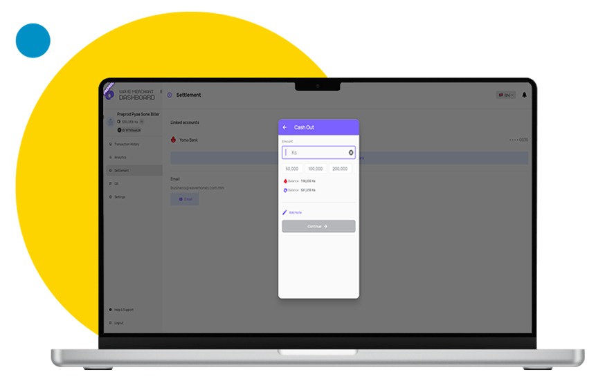 Type the amount & click continue.