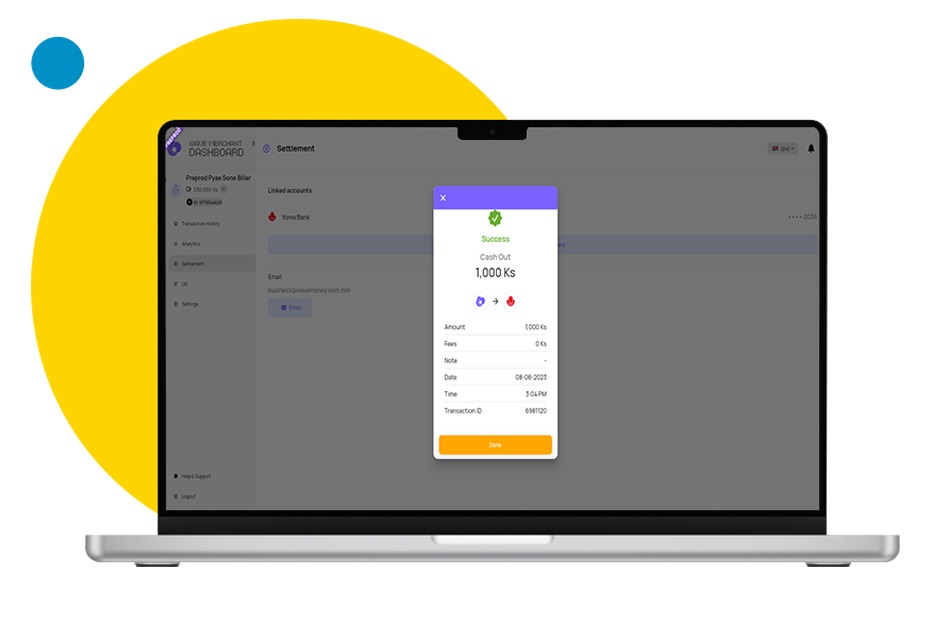 Your settlement processes is now complete.